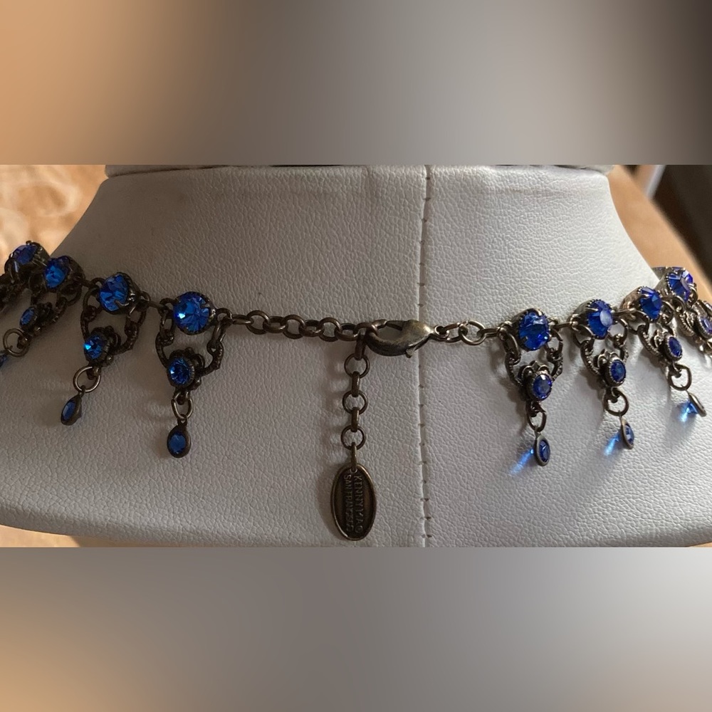 KENNY MA San Francisco Blue Sapphire Crystal Collar Necklace - Picture 10 of 11